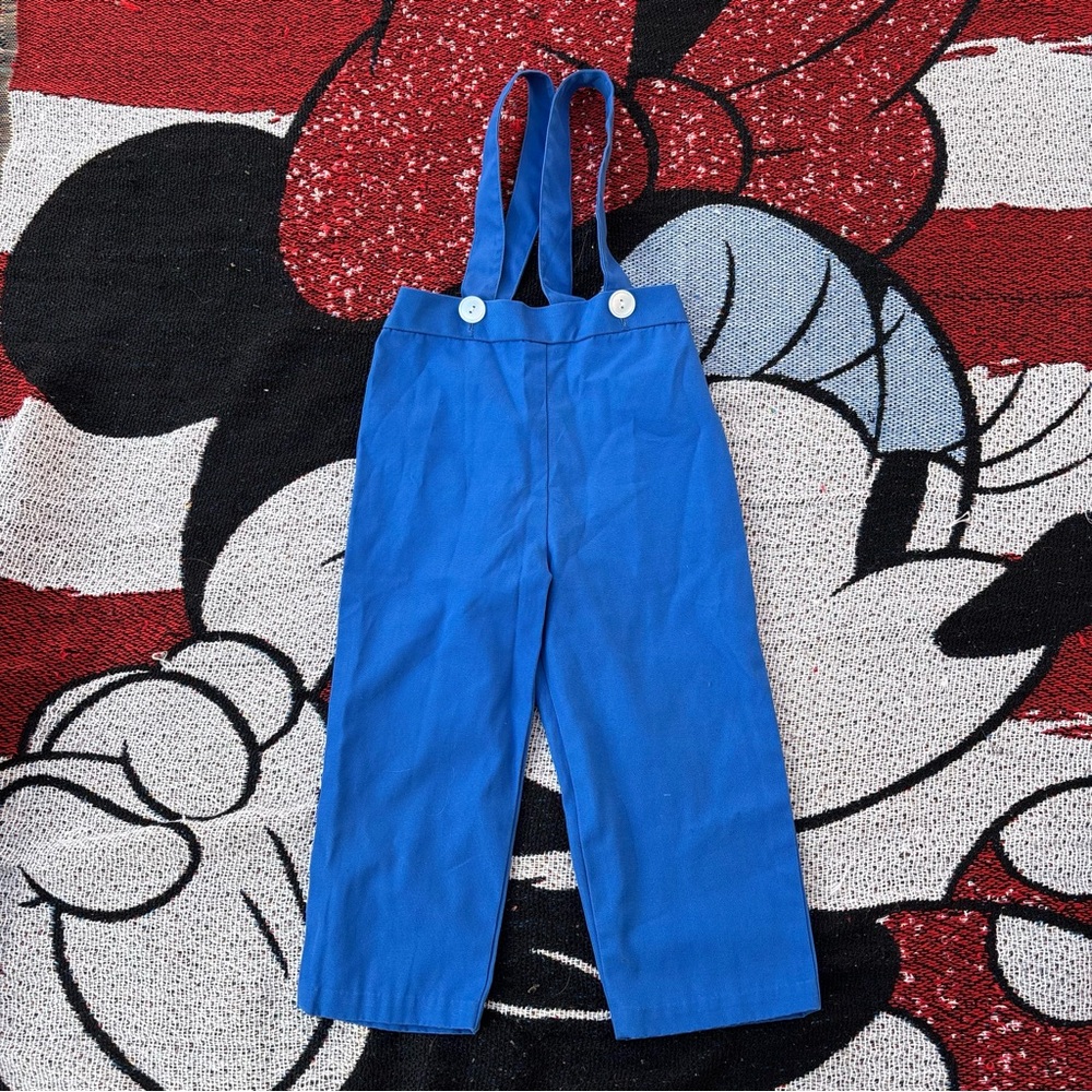 VINTAGE BLUE BUTTON ACCENT OVERALLS SIZE 2T